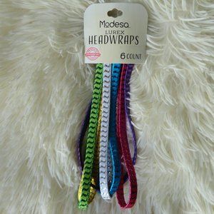 FREE with BUNDLE - NEW Modesa Lurex Elastic Headbands Multi Colors 6 ct